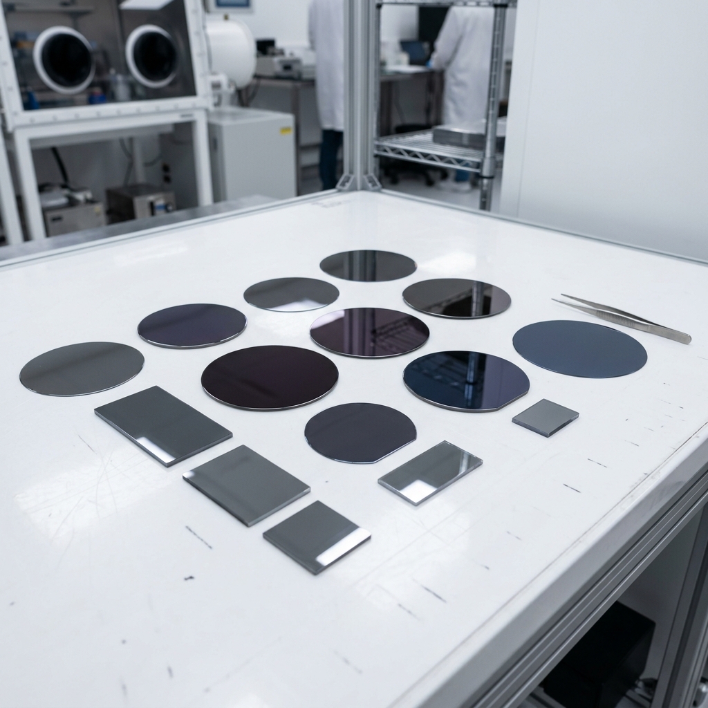 Precision-cut semiconductor crystal wafers